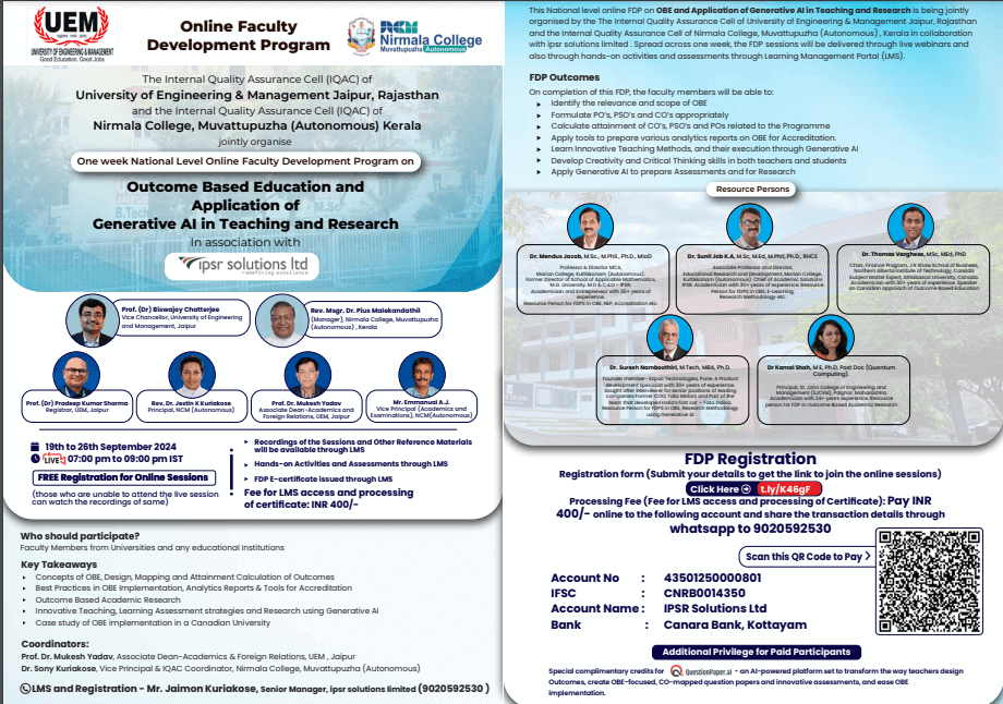 national-level-fdp-by-uem-jaipur-rajasthan-and-nirmala-college-muvattupuzha-autonomous-outcome-based-education-and-application-of-generative-ai-in-teaching-and-research